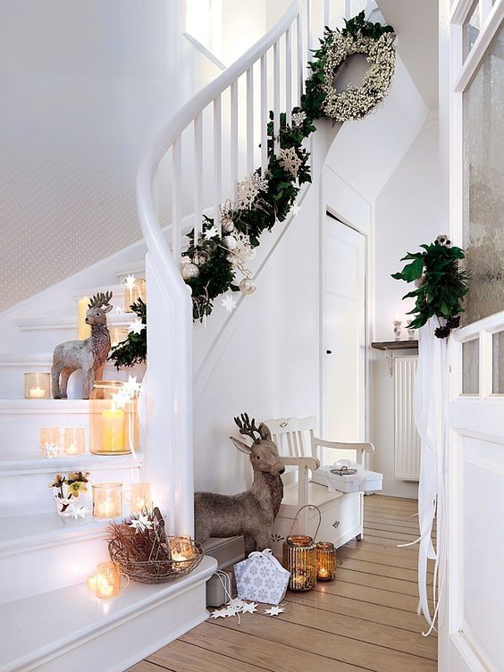 Décoration d'escalier, Noël blanc